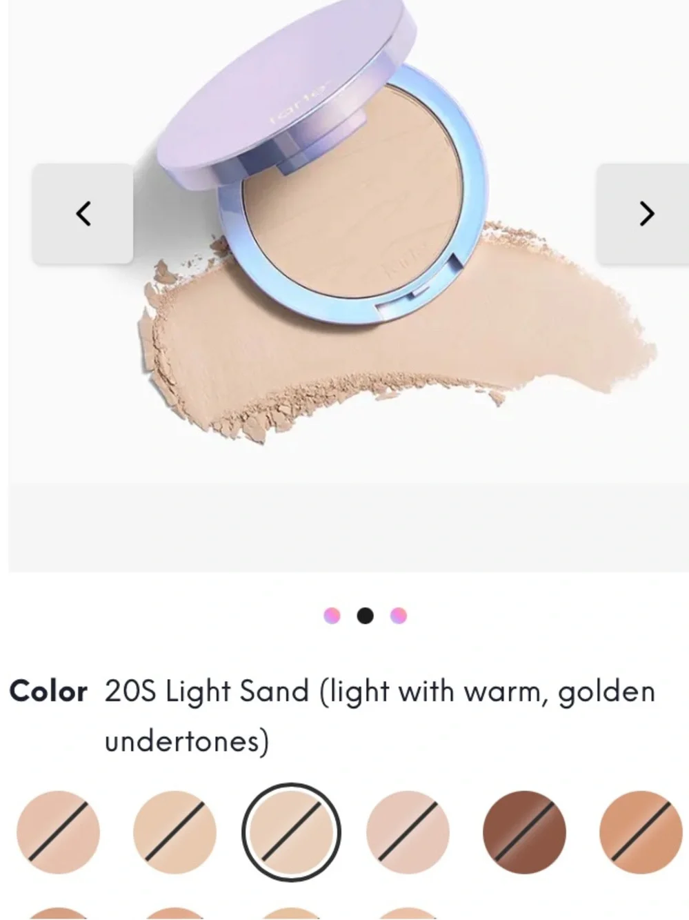 tarte Face Tape Pressed Powder in 20S Light Sand (light w/ warm, golden undert